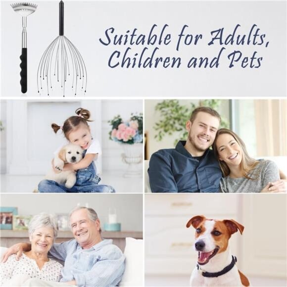 Scalp Massagers Back Scratcher 20 Fingers Head Massage & Back Massager - Picture 6 of 8